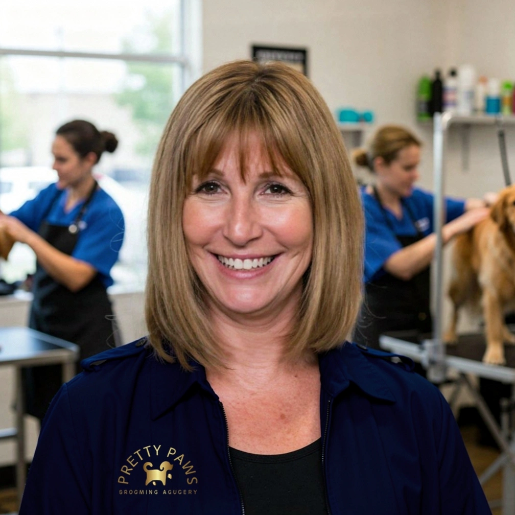 Connie Bailey, founder of Pretty Paws Grooming Academy, in her grooming salon